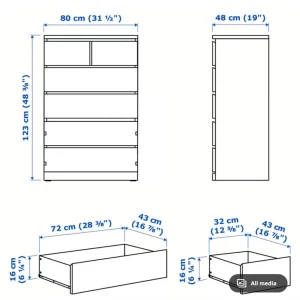 Malm Chest of 6 Drawers, Ikea - Image 2