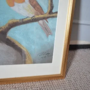 signed A3 robin picture - Image 2