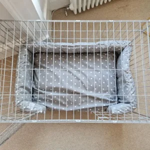 Grey Polka Dot Dog Crate Mattress and Bumper - Image 5