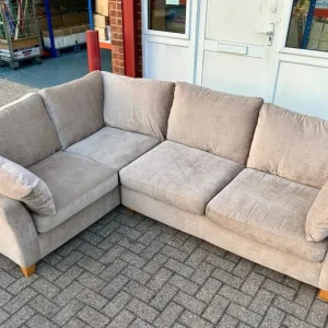 Champagne Frosted Velvet L Shape Sofa - Image 2