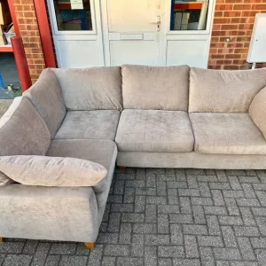 Champagne Frosted Velvet L Shape Sofa - Image 4