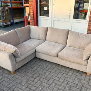 Champagne Frosted Velvet L Shape Sofa - Image 6