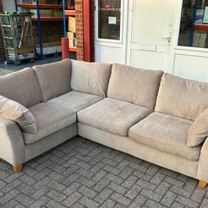 Champagne Frosted Velvet L Shape Sofa - Image 7