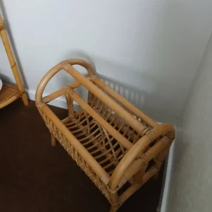VINTAGE BAMBOO / CANE MAGAZINE RACK - Image 2