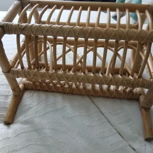 VINTAGE BAMBOO / CANE MAGAZINE RACK - Image 6