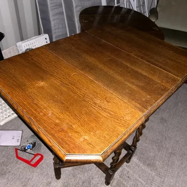 Armchair, stool, shelf tables set