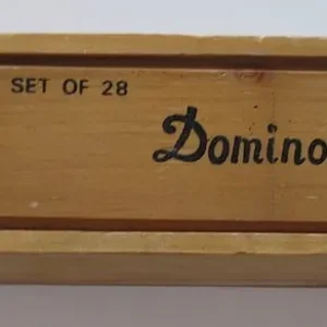 Vintage Double Six Dominoes in Dovetail Wooden Box - Image 2