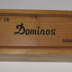 Vintage Double Six Dominoes in Dovetail Wooden Box - Image 3