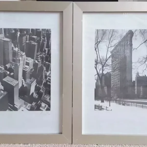 Monochrome Flat Iron and Empire State Building Photos x2