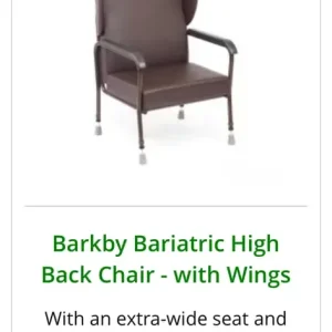 High back chair with wings for larger users