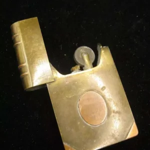 Antique WW1 Trench Art Lighter – Miniature Brass & Copper Book Style - Image 2