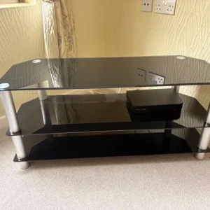 TV stand - black glass - Image 2