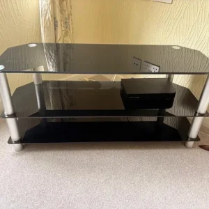 TV stand - black glass