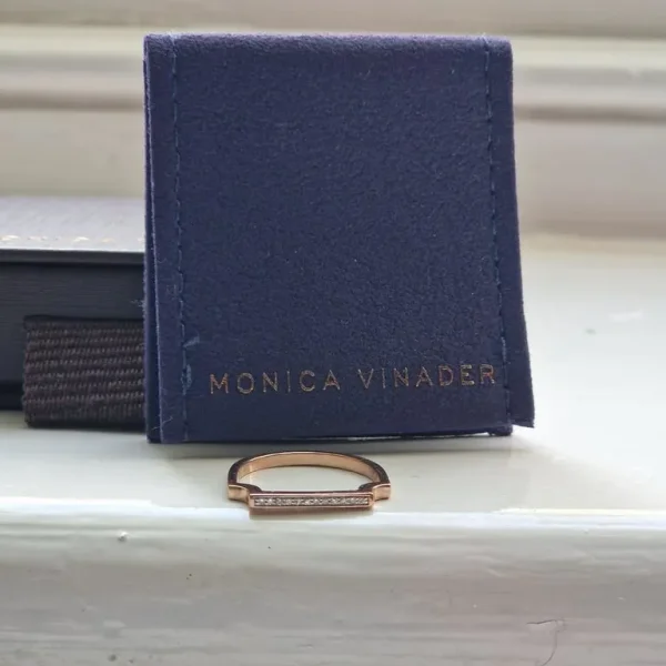 Monica Vinader rose gold diamond ring