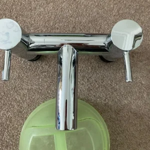 Chrome bath taps
