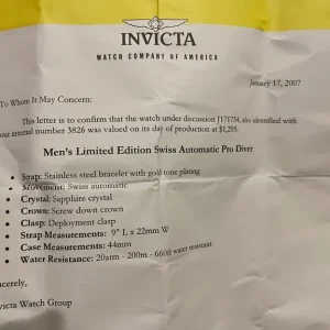 Swiss made Invicta watch with real diamonds - Image 3