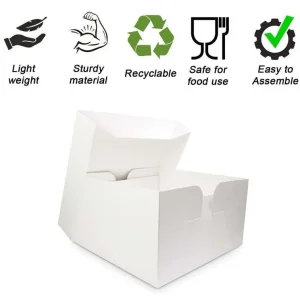 227 NEW WHITE CAKE BOXES WITH LIDS - Image 4