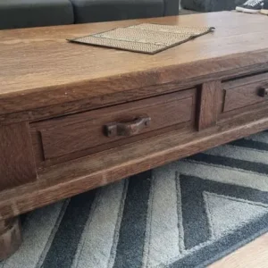 Solid oak coffee table 140x70 cm - Image 2