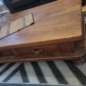 Solid oak coffee table 140x70 cm - Image 3