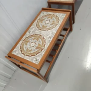 Mid century tile topped coffee table