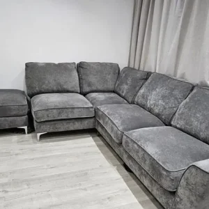 Grey L shaped corner sofa - Image 2