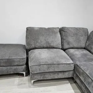 Grey L shaped corner sofa - Image 3