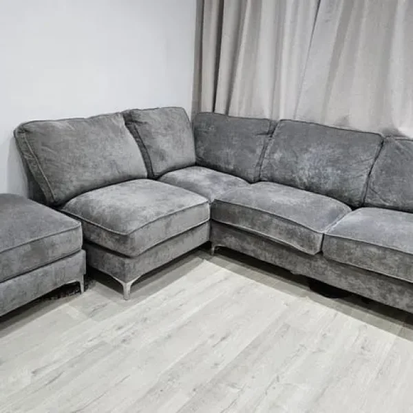 Grey L shaped corner sofa