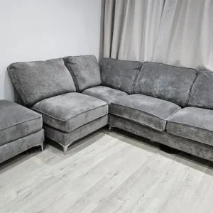 Grey L shaped corner sofa