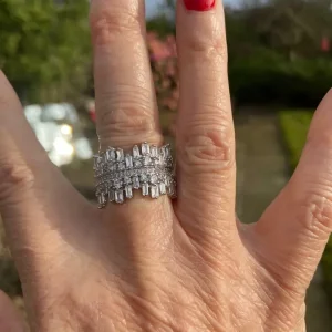 Heavy CZ dress ring, size P/Q - Image 2