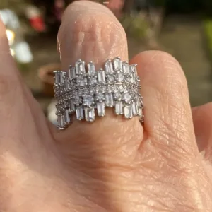 Heavy CZ dress ring, size P/Q - Image 3