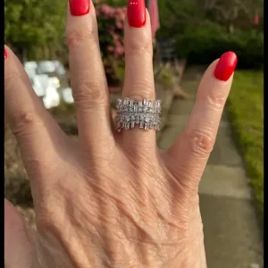 Heavy CZ dress ring, size P/Q - Image 4