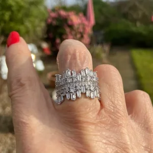 Heavy CZ dress ring, size P/Q - Image 5
