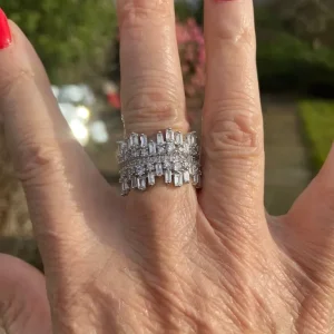 Heavy CZ dress ring, size P/Q - Image 6