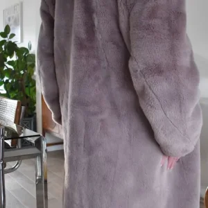 Rino & Pelle Kiora Mauve Faux Fur Coat Size 8 - Image 4