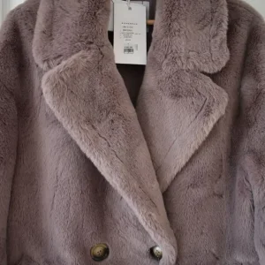Rino & Pelle Kiora Mauve Faux Fur Coat Size 8 - Image 7