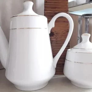 Royal Collection White Large Teapot and Sugar Pot