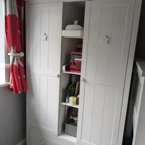 Kids white bedroom furniture - captains bed, wardrobe and chest of drawers - Image 2