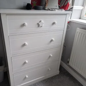 Kids white bedroom furniture - captains bed, wardrobe and chest of drawers - Image 3