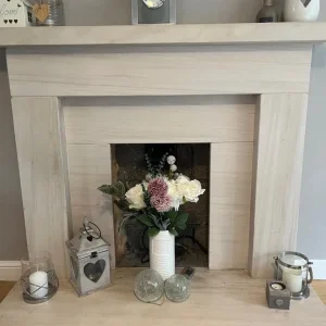 Limestone fire surround and mantel