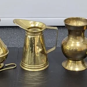 17 SOLID BRASS PITCHERS GOBLETS CANDLESTICKS BELLS TRIVET POSY BOWL TRINKET BOWL - Image 4