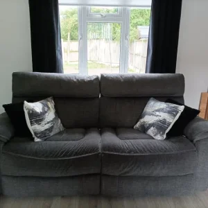2 Grey reclining sofas with USB points - Image 2