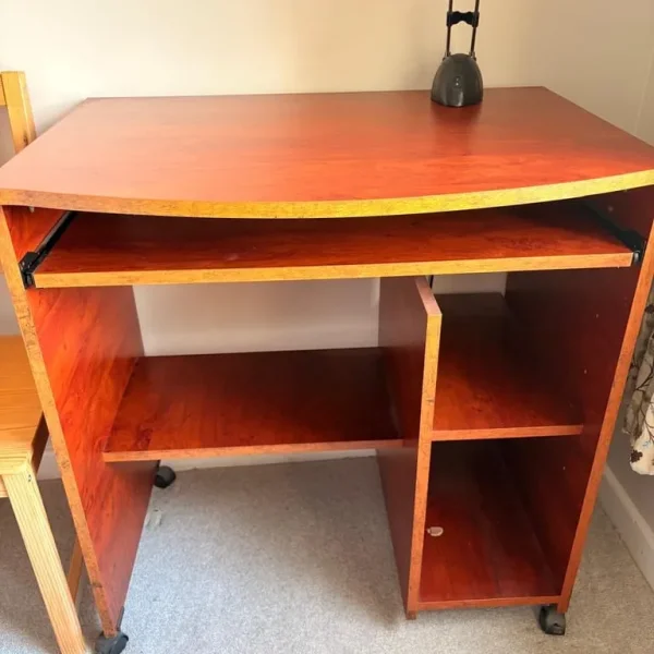Wooden desk - on wheels