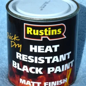 Rustins Heat Resistant Quick Drying Black Paint 250ml or 500ml