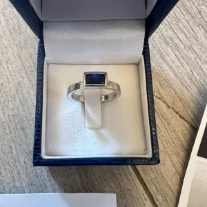 Silver Ring Set With Blue Sapphire Stone