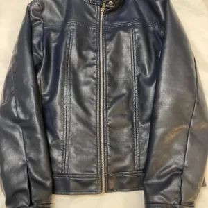 Navy leather jacket - Image 2