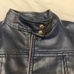 Navy leather jacket