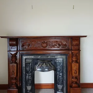 Mahogany surround with cast iron inset - Image 2