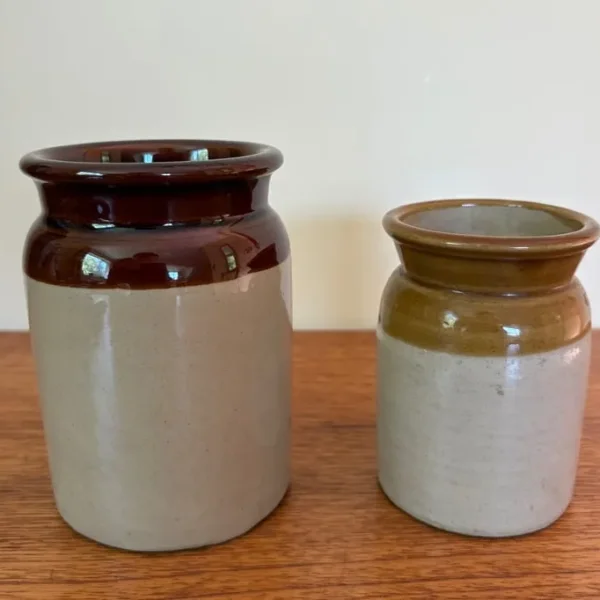 Pair of Vintage Stoneware Jars