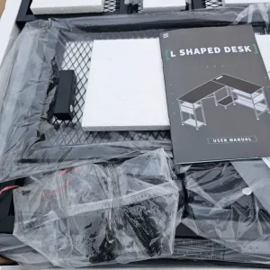 L shape gaming computer desk 66 inch black - Image 4