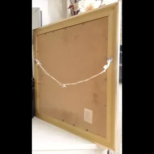 Square Brushed Gold Mirror 480mm x 480mm - Image 6